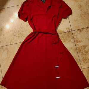 DKNY Red Midi Dress